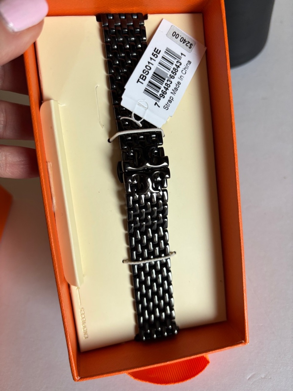 Tory Burch The Eleanor Black 18mm Apple Watch® Bracelet Watchband - Picture 9 of 13